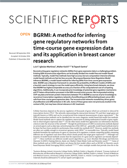 A Method for Inferring Gene Regulatory Networks from Time