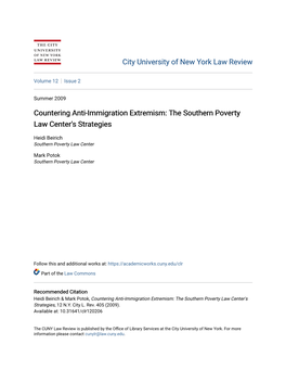 Countering Anti-Immigration Extremism: the Southern Poverty Law Center's Strategies