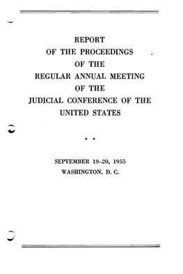 Report of the Proceedings of the Regular Annual Meeting of the Judicial Conference of the United States