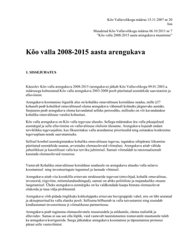 Kõo Valla 2008-2015 Aasta Arengukava Muutmine”