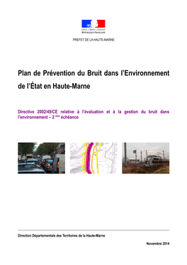 Plan De Prévention Du Bruit Dans L'environnement De L'état En Haute