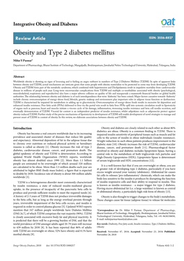 Obesity and Type 2 Diabetes Mellitus