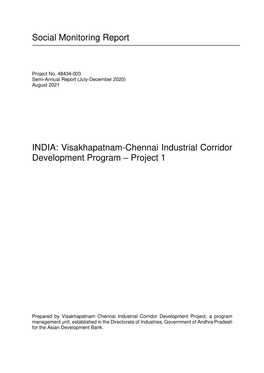 Social Monitoring Report INDIA: Visakhapatnam-Chennai Industrial Corridor Development Program – Project 1