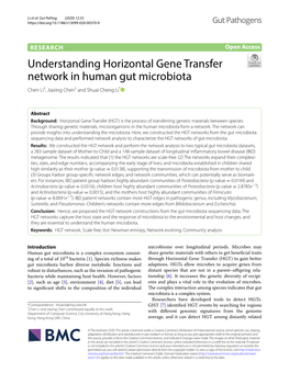 Understanding Horizontal Gene Transfer Network in Human Gut Microbiota Chen Li†, Jiaxing Chen† and Shuai Cheng Li*