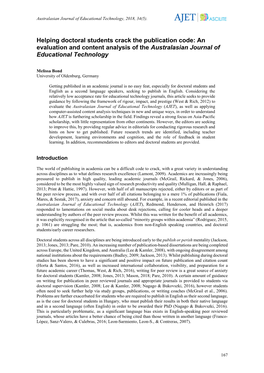 An Evaluation and Content Analysis of the Australasian Journal of Educational Technology