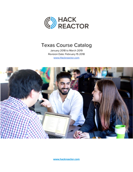 Texas Course Catalog January 2018 to March 2019 Revision Date: February 15 2018