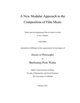 A New Modular Approach to the Composition of Film Music