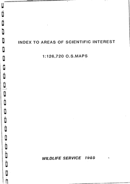 Index to Areas of Scientific Interest 1:126,720 O.S.Maps