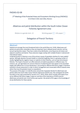 PAEWG-02-08 Albatross and Petrel Distribution Within the South Indian