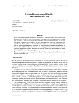 Statistical Comparisons of Classifiers Over Multiple Data Sets