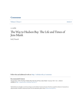 The Way to Hudson Bay: the Life and Times of Jens Munk