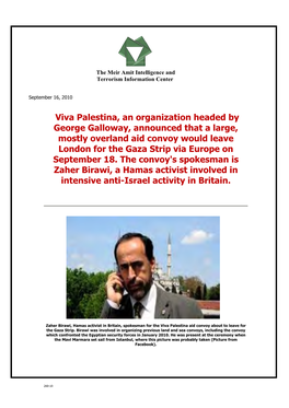 Viva Palestina, an Organization Headed by George Galloway