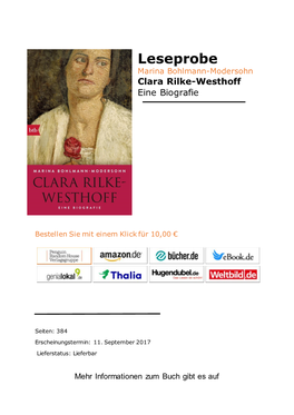 Clara Rilke-Westhoff Eine Biografie