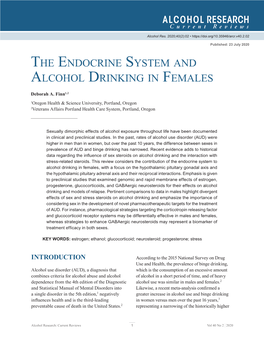 The Endocrine System and Alcohol Drinking in Females