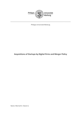 Acquisitions of Startups by Digital Firms and Merger Policy