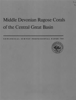 Middle Devonian Rugose Corals of the Central Great Basin