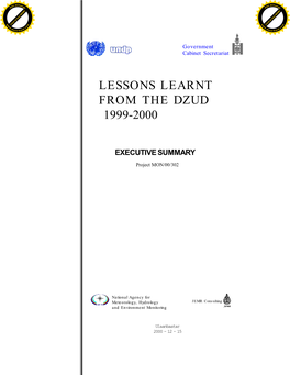 Lessons Learnt from the Dzud 1999-2000