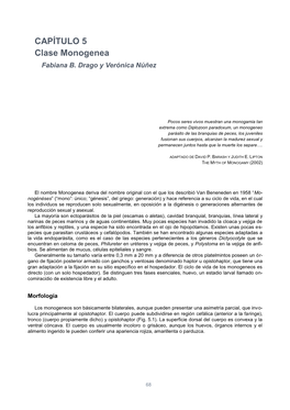 CAPÍTULO 5 Clase Monogenea Fabiana B