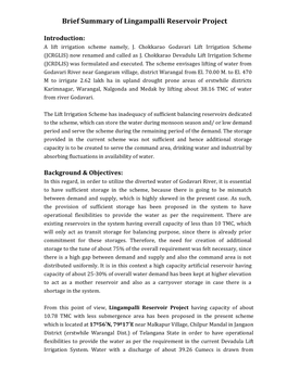 Brief Summary of Lingampalli Reservoir Project