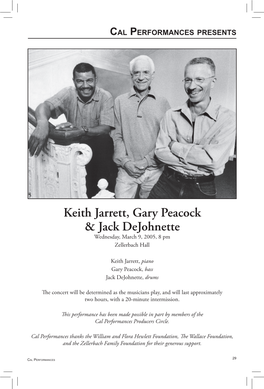 Keith Jarrett, Gary Peacock & Jack Dejohnette