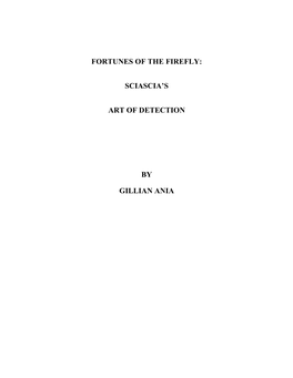 Sciascia's Art of Detection by Gillian Ania