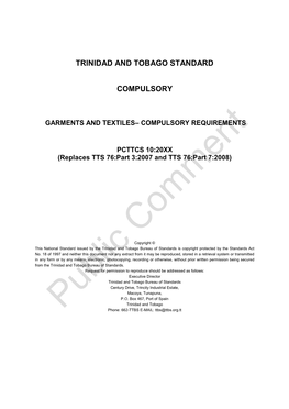 Trinidad and Tobago Standard Compulsory