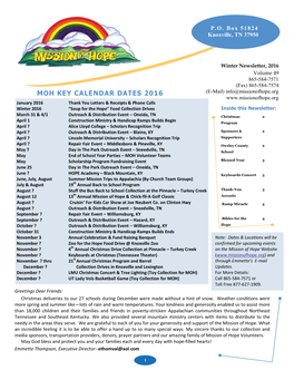 Moh Key Calendar Dates 2016