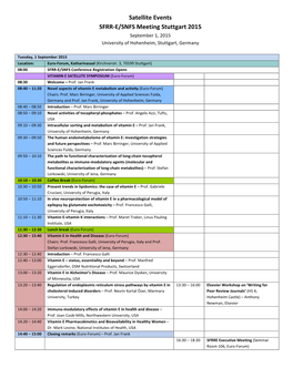 2015 SFRR-SNFS Programme