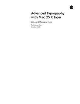 Advanced Typography with Mac OS X Tiger