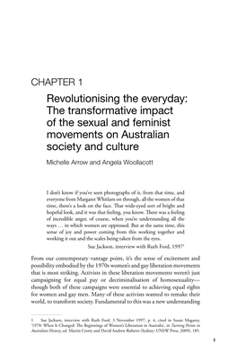1. Revolutionising the Everyday: the Transformative Impact of the Sexual and Feminist Movements on Australian Society and Cultur