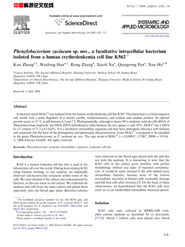 Sp. Nov., a Facultative Intracellular Bacterium