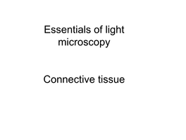 Essentials of Light Microscopy Connective Tissue