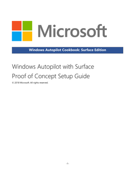 Windows Autopilot with Surface Proof of Concept Setup Guide