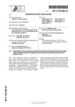 Treatment of Hot Flushes, Vasomotor Symptoms, and Night Sweats with Sex Steroid Precursors in Combination with Selective Estrogen Receptor Modulators