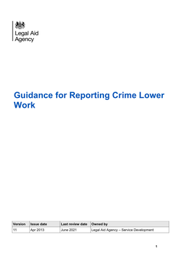 Guidance for Reporting Crime Lower Work