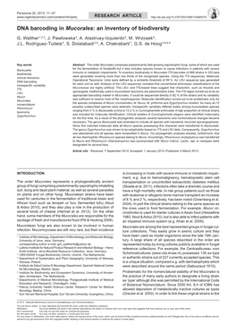 DNA Barcoding in Mucorales: an Inventory of Biodiversity