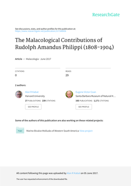 The Malacological Contributions of Rudolph Amandus Philippi (1808-1904)