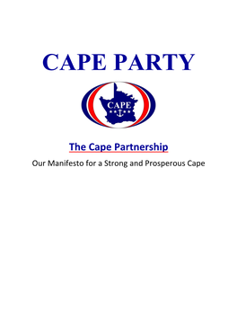 CAPE PARTY the Cape Partnership