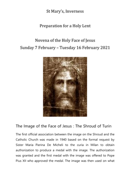 Novena of the Holy Face of Jesus Day