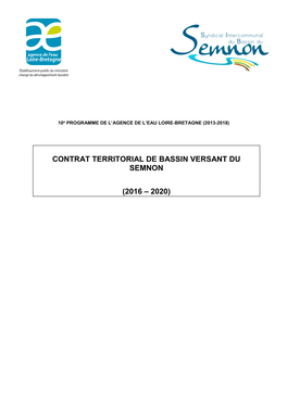 Contrat De Bassin Versant 2016-2020