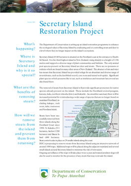 Secretary Island Restoration Project