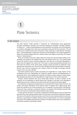 Plate Tectonics