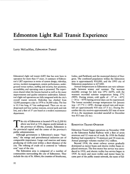 Edmonton Light Rail Transit Experience