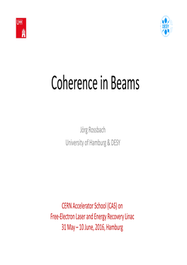 Coherence in Beams