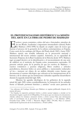 Pdf El Providencialismo Histórico Y La Misión Del Arte En La Obra De Pedro