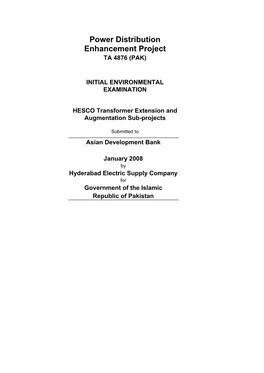 Power Distribution Enhancement Project TA 4876 (PAK)