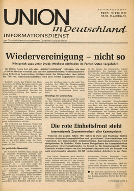 UID Jg. 11 1957 Nr. 50, Union in Deutschland