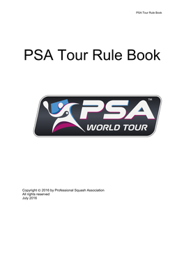 PSA Tour Rule Book