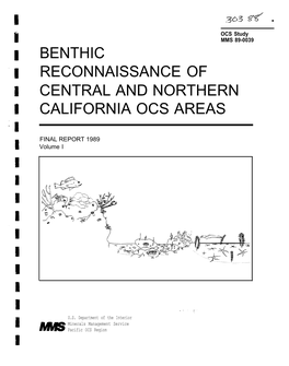 Benthic Reconnaissance of Central and Northern California Ocs Areas