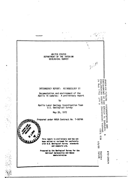 Documentation and Environment of Apollo 16 Samples